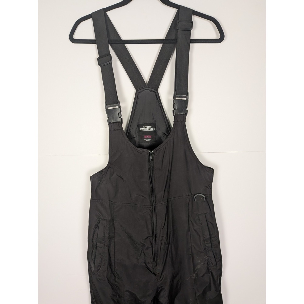 Sport Essentials Black Ski Winter Insulated Snow Bib Overalls Women's Size Large